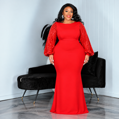 Red Runway Sequin Gown