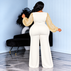 Ivory Runway Sequin Jumpsuit