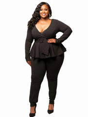 Black Peplum Jumpsuit