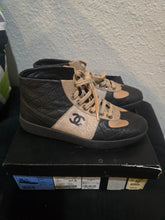 Black/Beige Leather And Nubuck CC High Top Sneakers