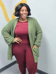 Green Popcorn Cardigan