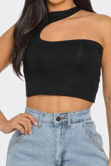 Black Cuttin Crop Top