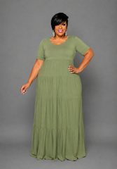 Green Tiered Dress