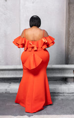 Orange Ruffle Gown