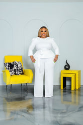 White Elisa Peplum Set * Exclusive*