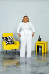 White Elisa Peplum Set * Exclusive*