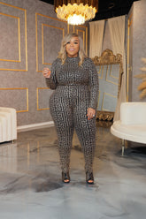 Gold Greek Sequin Catsuit