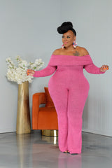 Pink Fold Over Jumpsuit
