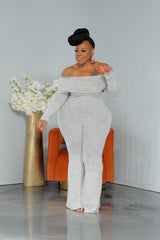 Grey Fold Over Jumpsuit