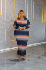 Navy Stripes Tube Dress