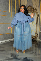 Blue Riley Tulle Top