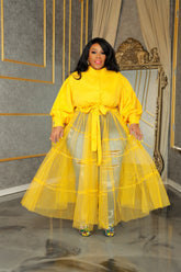 Mustard Riley Tulle Top