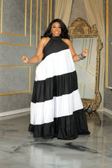 Black Melinda Color-Block Dress