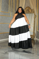 Black Melinda Color-Block Dress