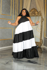 Black Melinda Color-Block Dress