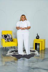 White Destinee Bow Jumpsuit