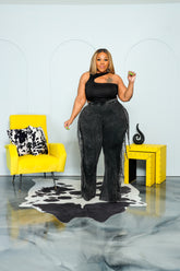 Black Mineralize Fringe Pants