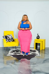 Pink Mineralize Fringe Skirt