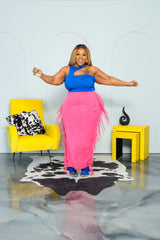 Pink Mineralize Fringe Skirt