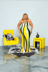 Yellow Tube Art Of Work Dress
