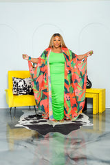 Lime Shirred Maxi Dress