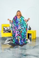 Turquoise Spotted Maxi Dress