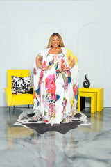 Ivory Flower Chiffon Duster