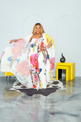 Ivory Flower Chiffon Duster