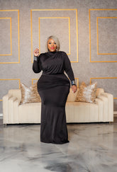 Black Diva Drape Skirt Set