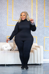Black Comfy Turtleneck Set