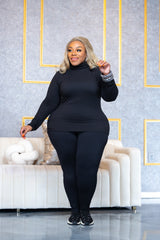 Black Comfy Turtleneck Set
