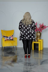 Black Polka Dot Swing Top