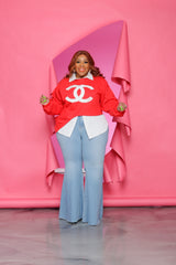 Red Asymmetrical CC Sweatshirt