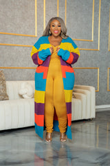 Teal Stripe Knit Cardigan