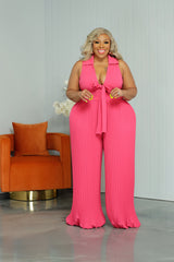 Pink Hazel Pleat Jumpsuit