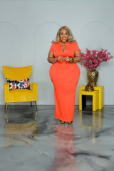 Orange Charlie Collar Dress
