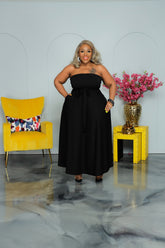 Black Stop And Flare Dress