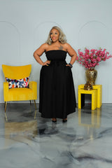 Black Stop And Flare Dress