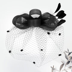 Black Bow Feather Fascinator