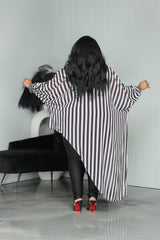 Stripe Chiffon Asymmetric Top