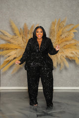 Black Hillary Sequin Suit