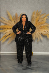Black Hillary Sequin Suit