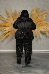 Black Hillary Sequin Suit