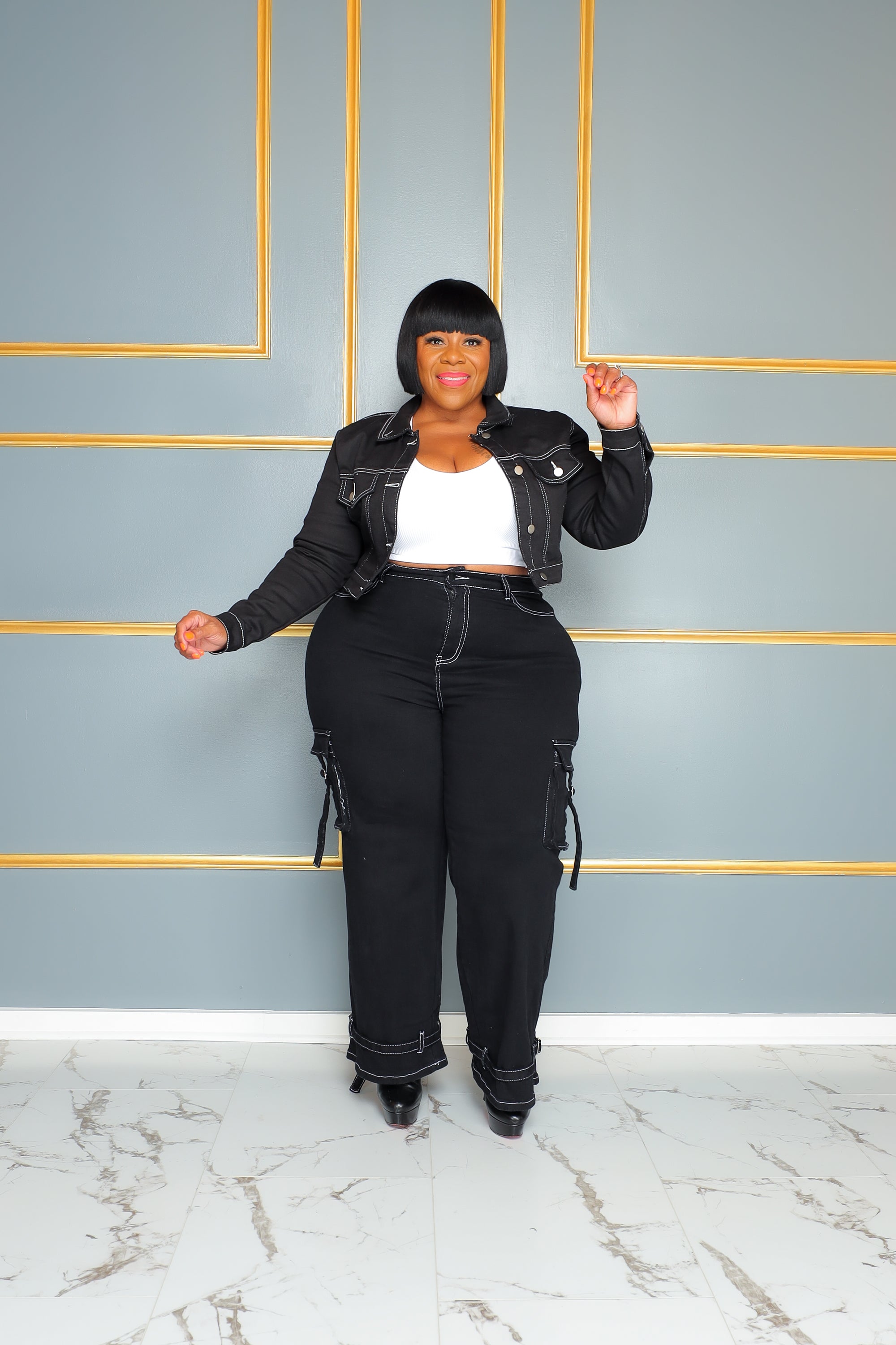 Plus size black outlet crop jacket