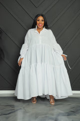 White Smock Swing Dress