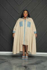 Tan Outta Denim Pocket Dress