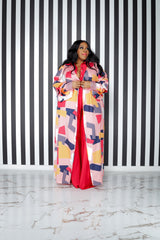 Rhinestone Cuff Colorful Kimono