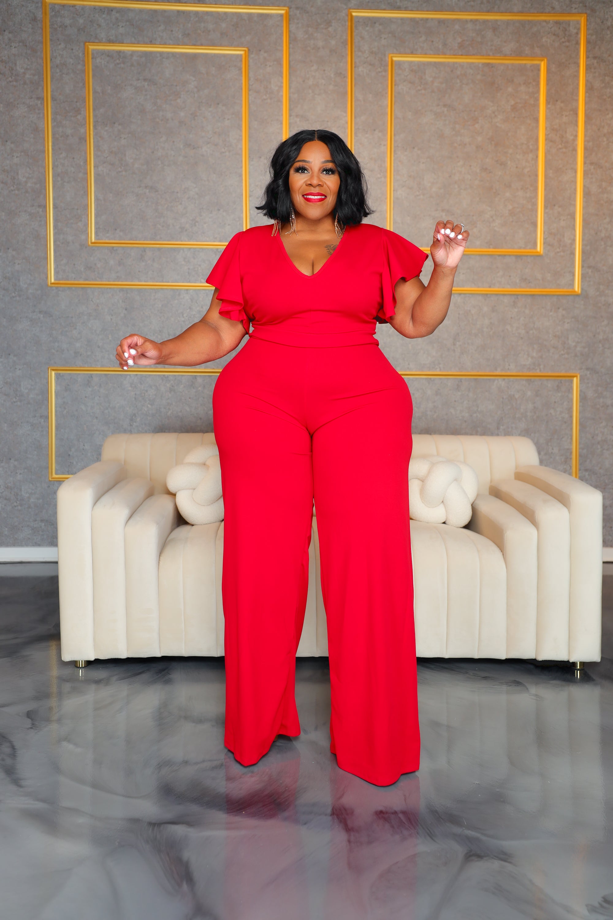 Red On Point Jumpsuit