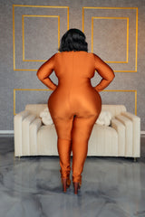 Camel Keyona Zipper Disco Catsuit