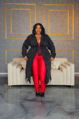 Red Keyona Zipper Disco Catsuit